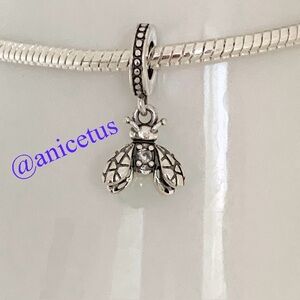 NWOT S925 Sterling Silver Glow-in-the-dark Firefly Dangle Charm
